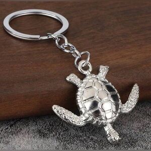 Silver Turtle Keychain
